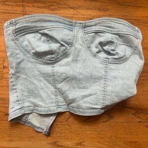 Women's Light Blue Denim corset